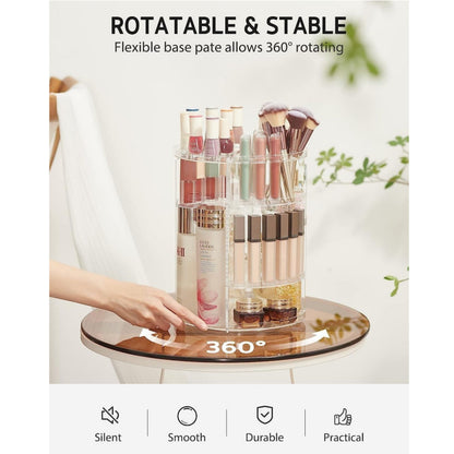 Makeup Organizer Adjustable 360 Rotation Box Case
