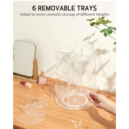 Makeup Organizer Adjustable 360 Rotation Box Case