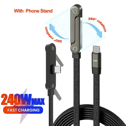 240W Fast & Foldable Charging Cable With Integrated Stand