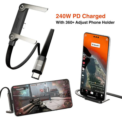 240W Fast & Foldable Charging Cable With Integrated Stand