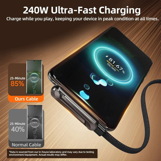 240W Fast & Foldable Charging Cable With Integrated Stand