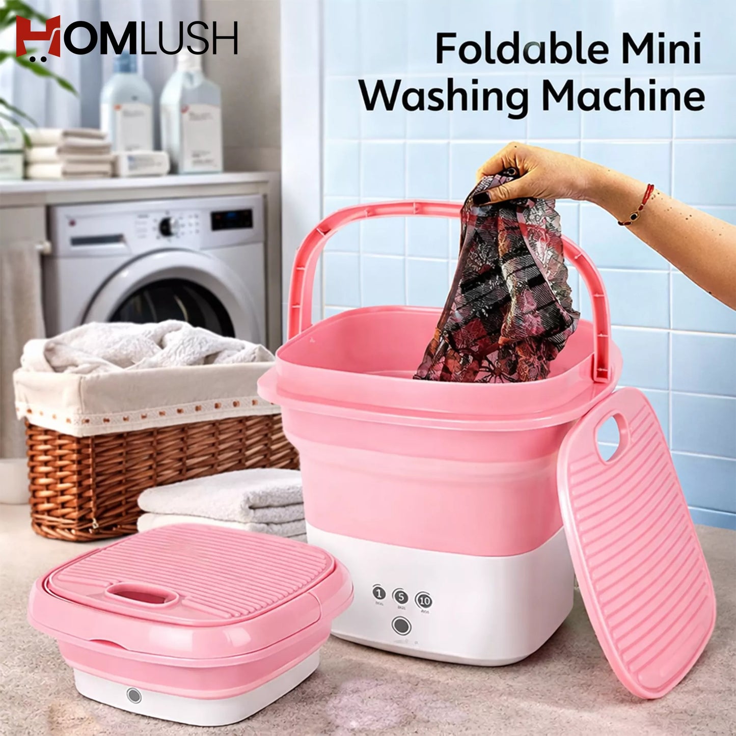 Portable Foldable Washing Machine with Dryer غسالة محمولة قابلة للطي مع مجفف