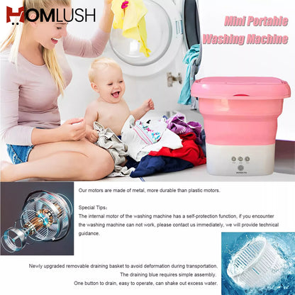 Portable Foldable Washing Machine with Dryer غسالة محمولة قابلة للطي مع مجفف
