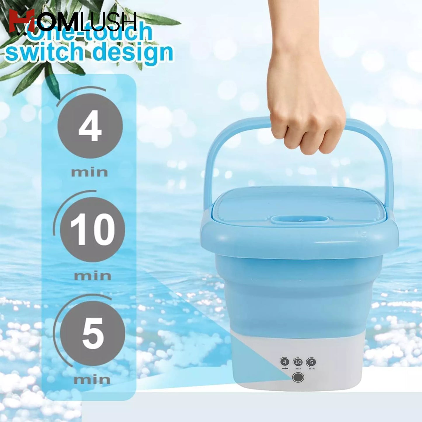Portable Foldable Washing Machine with Dryer غسالة محمولة قابلة للطي مع مجفف
