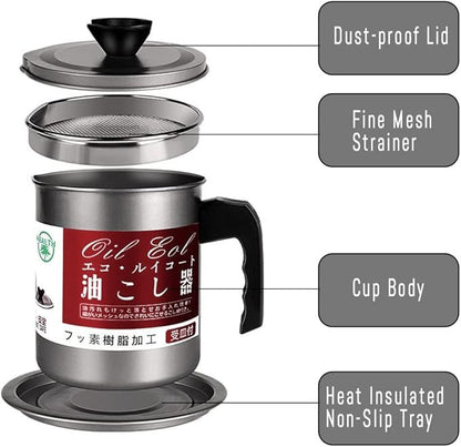 Stainless Steel Oil Filter Pot with Tray